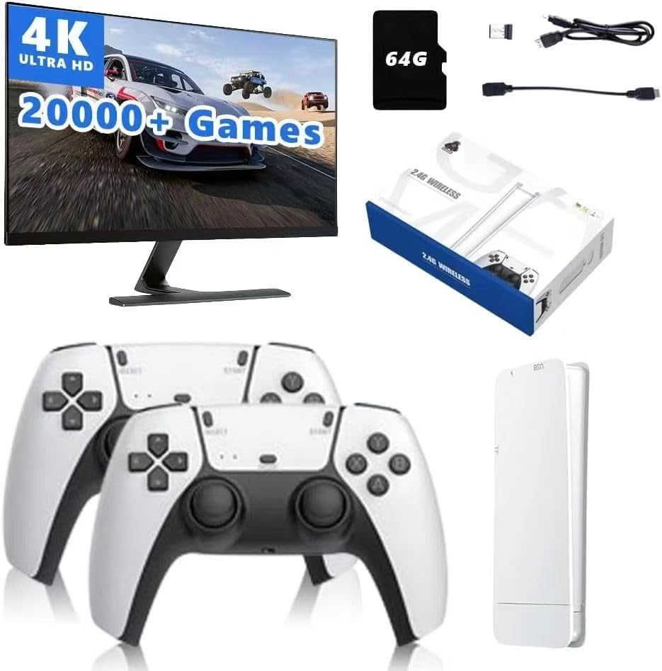 Wireless Retro Game Console Stick with 128G & 30000+ Games, 4K HDMI Output J39044
