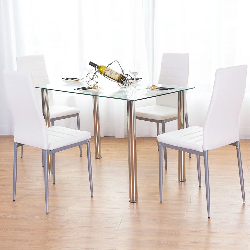 White 5 Piece Dining Table Set P380