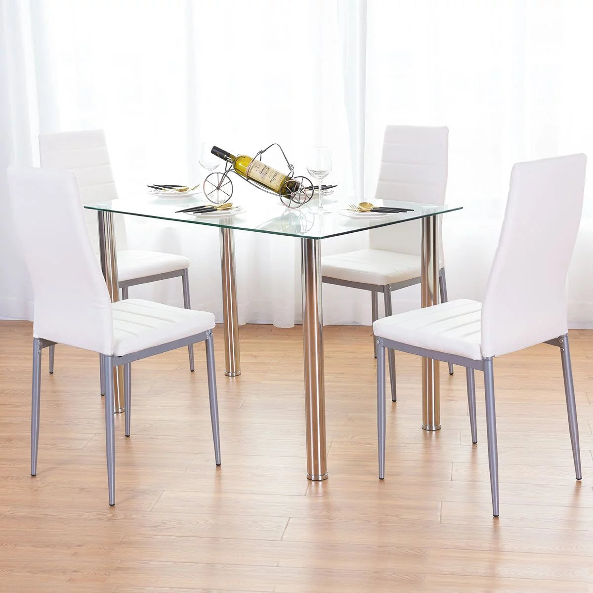 White 5 Piece Dining Table Set P380