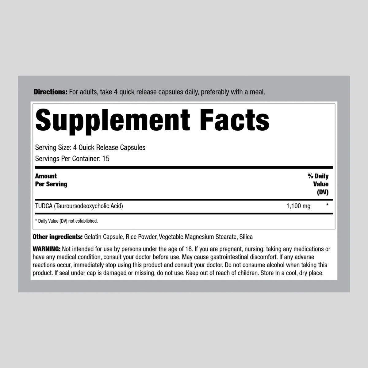 1100mg 60 Capsules Non-GMO Gluten Free Supplement J41025