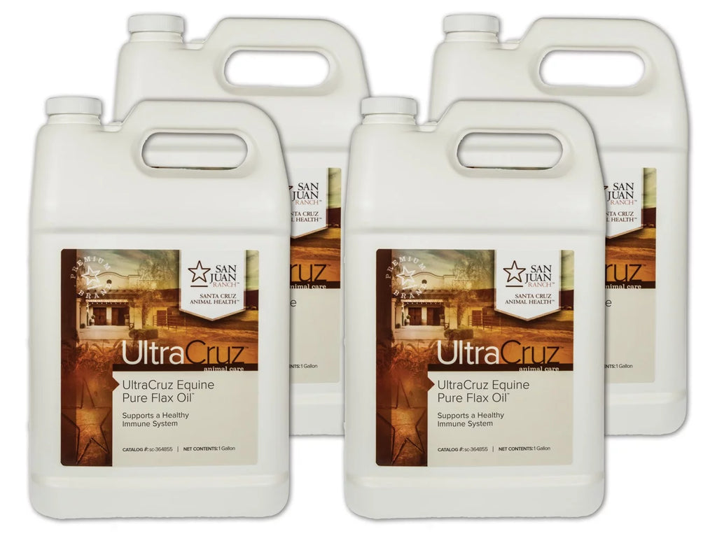 Pure Flax Oil Supplement for Horses and Livestock, 4 x 1 Gallon O24338