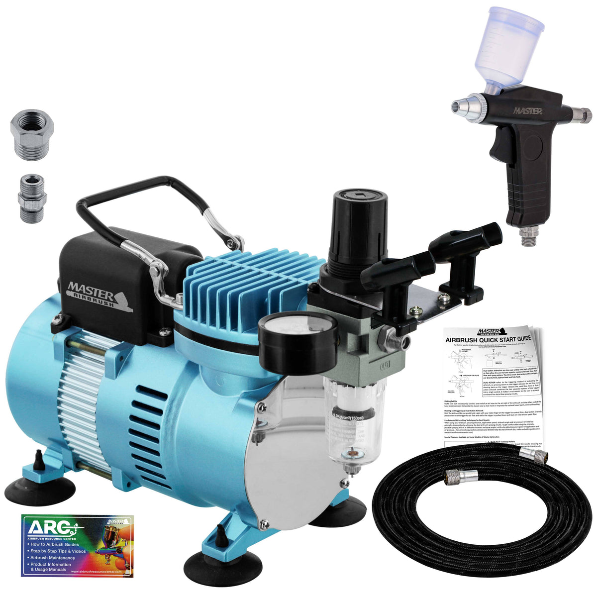 Gravity Airbrush with Compressor and Hose Q107