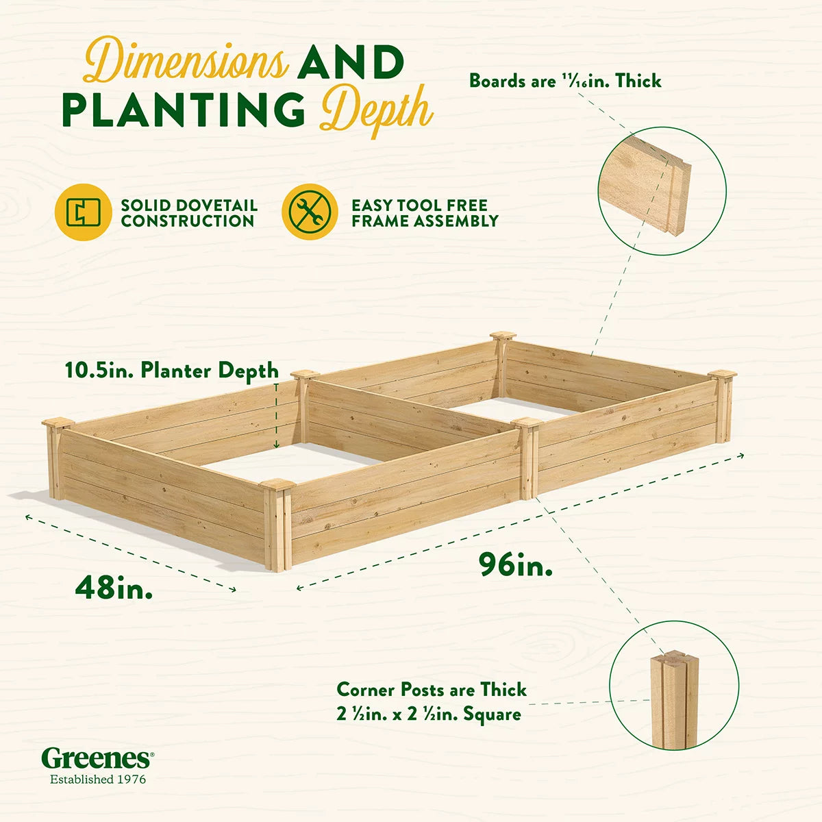 Beige Cedar Raised Garden Kit A4817