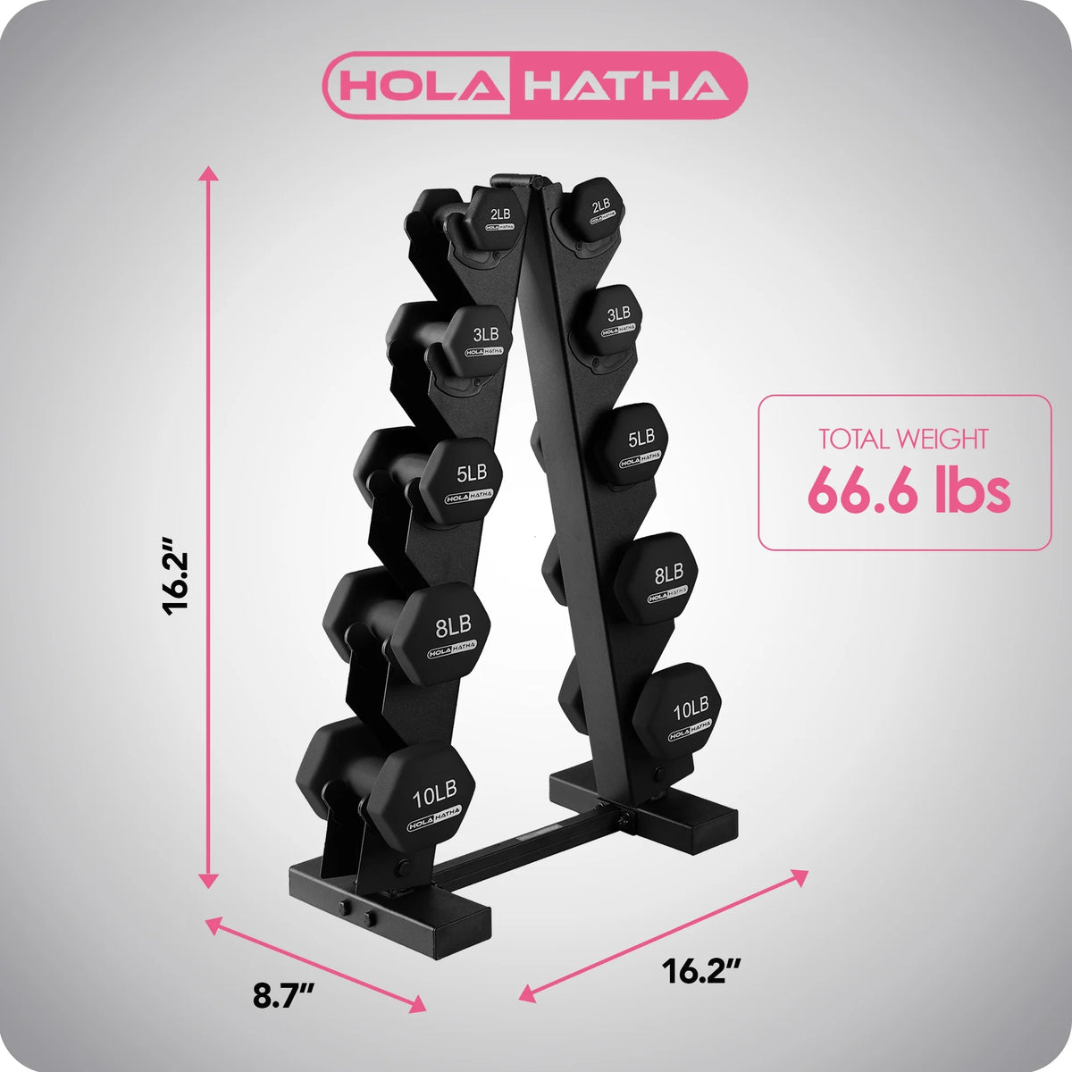Neoprene Dumbbell Weight Set with Rack R70850