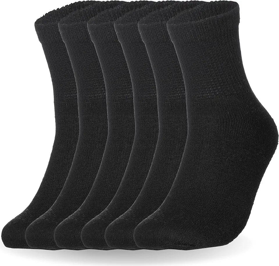Extra Wide Top Ankle Diabetic Socks, 6 Pairs, Non-Binding W185749