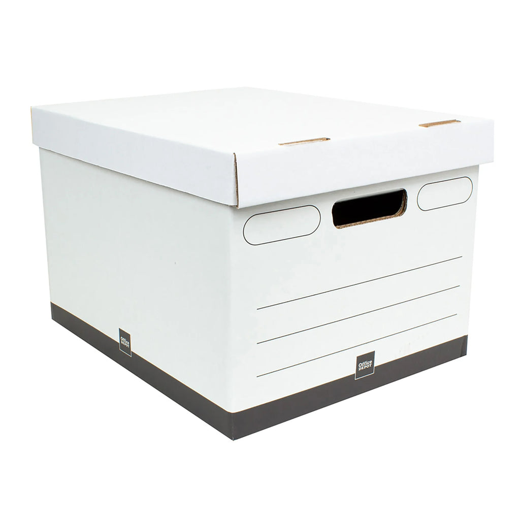 Heavy-Duty Storage Boxes Letter/Legal Size White/Black Pack Of 5 V9043