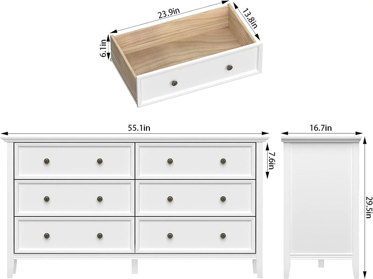 6 Drawer Solid Wood Dresser Y21037