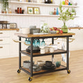 Wheeled Kitchen Cart with 2 Lower Shelves Black M26854