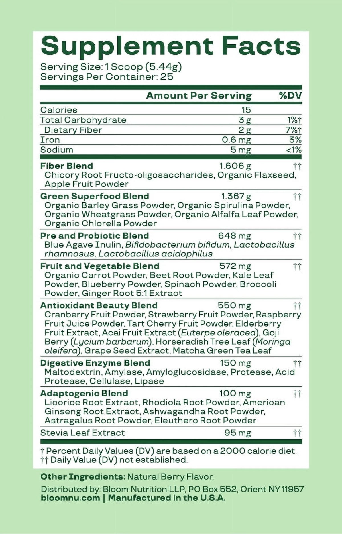 Greens & Superfoods Powder Mixed Berry 25 Servings L4599