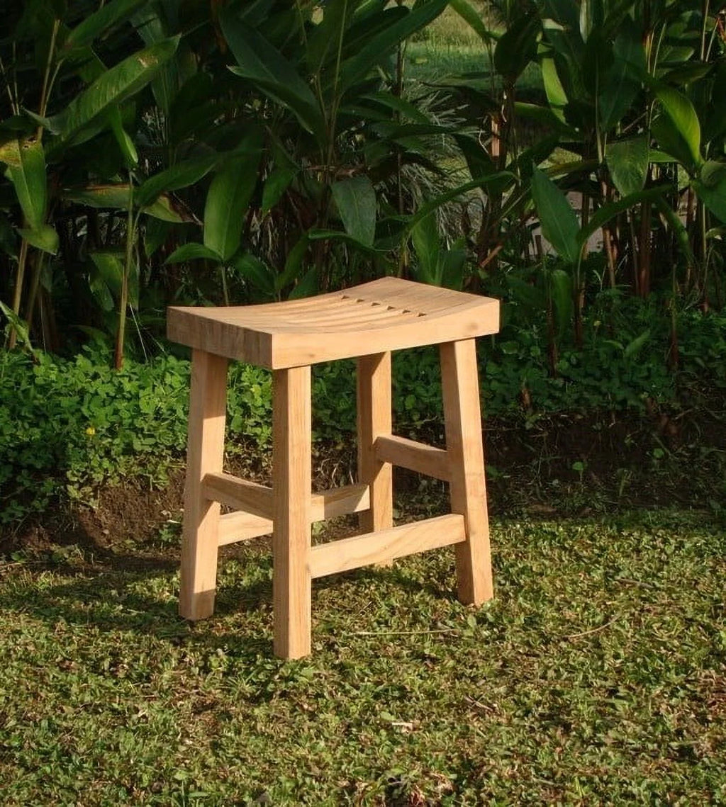 Grade-A Teak Wood 16" Curved Seat Shower Stool Bench Z134