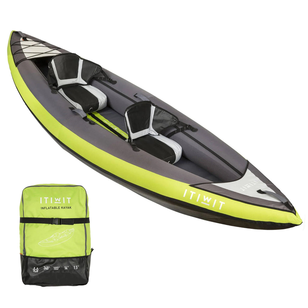 Inflatable Sit on Kayak with Pump, 1 or 2 Person, Green M674