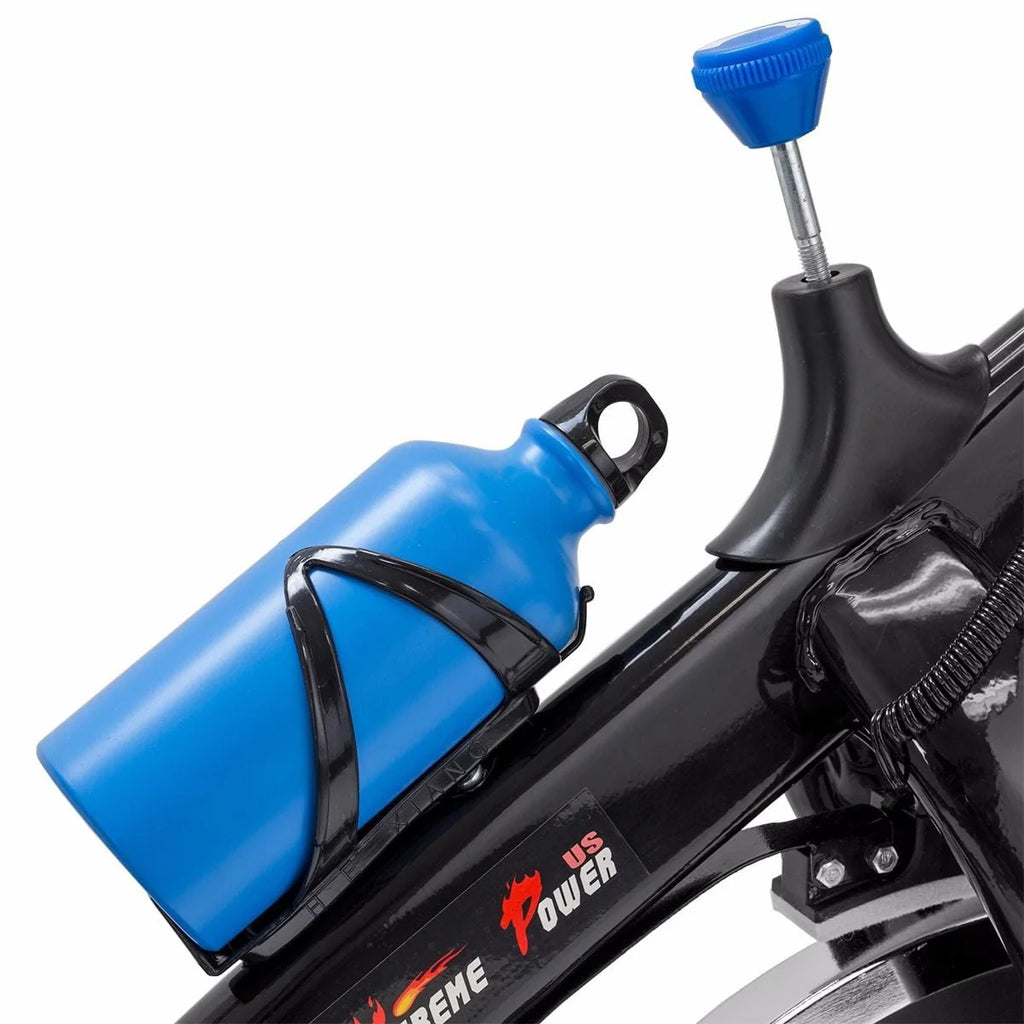 Blue Stationary Exercise Bike with Bottle Holder D87047
