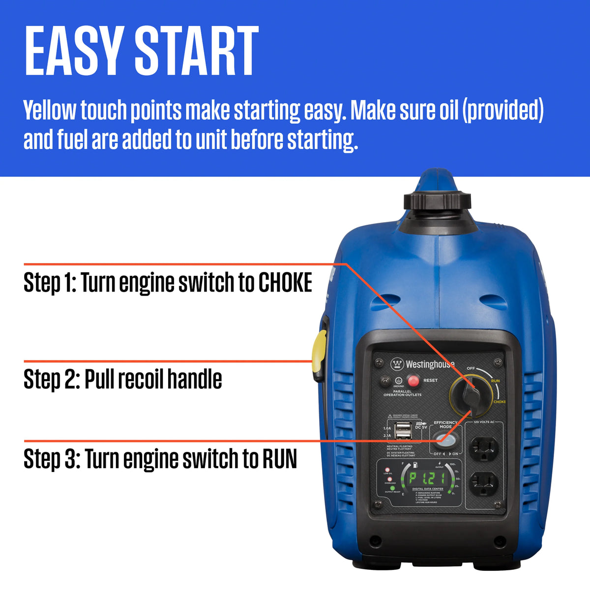 2800 Peak Watt Portable Gas Inverter Generator I62887