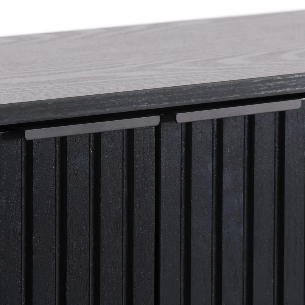 Black Fluted Engineered Wood Sideboard Buffet Z4973