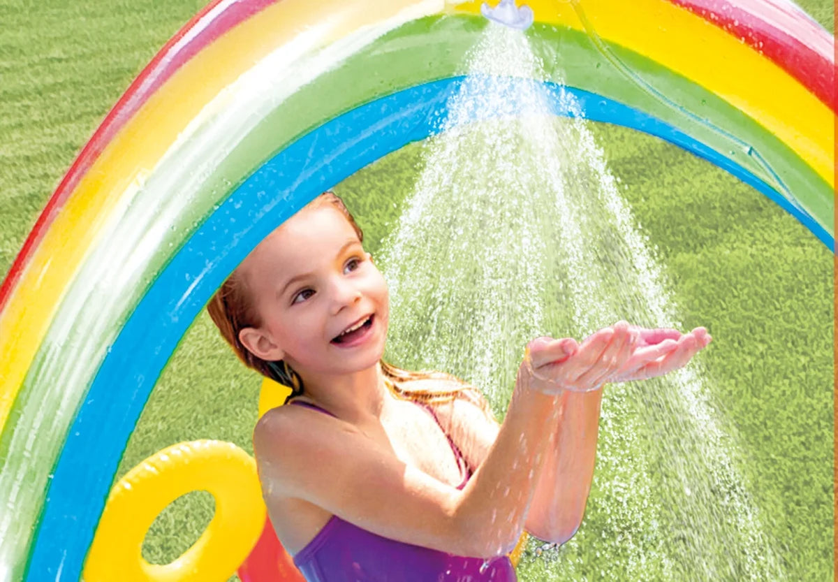Rainbow Ring Inflatable Play Center with Slide S24753