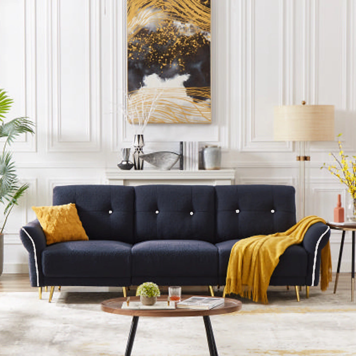 Blue Modular Sectional Sofa with Chaise T155