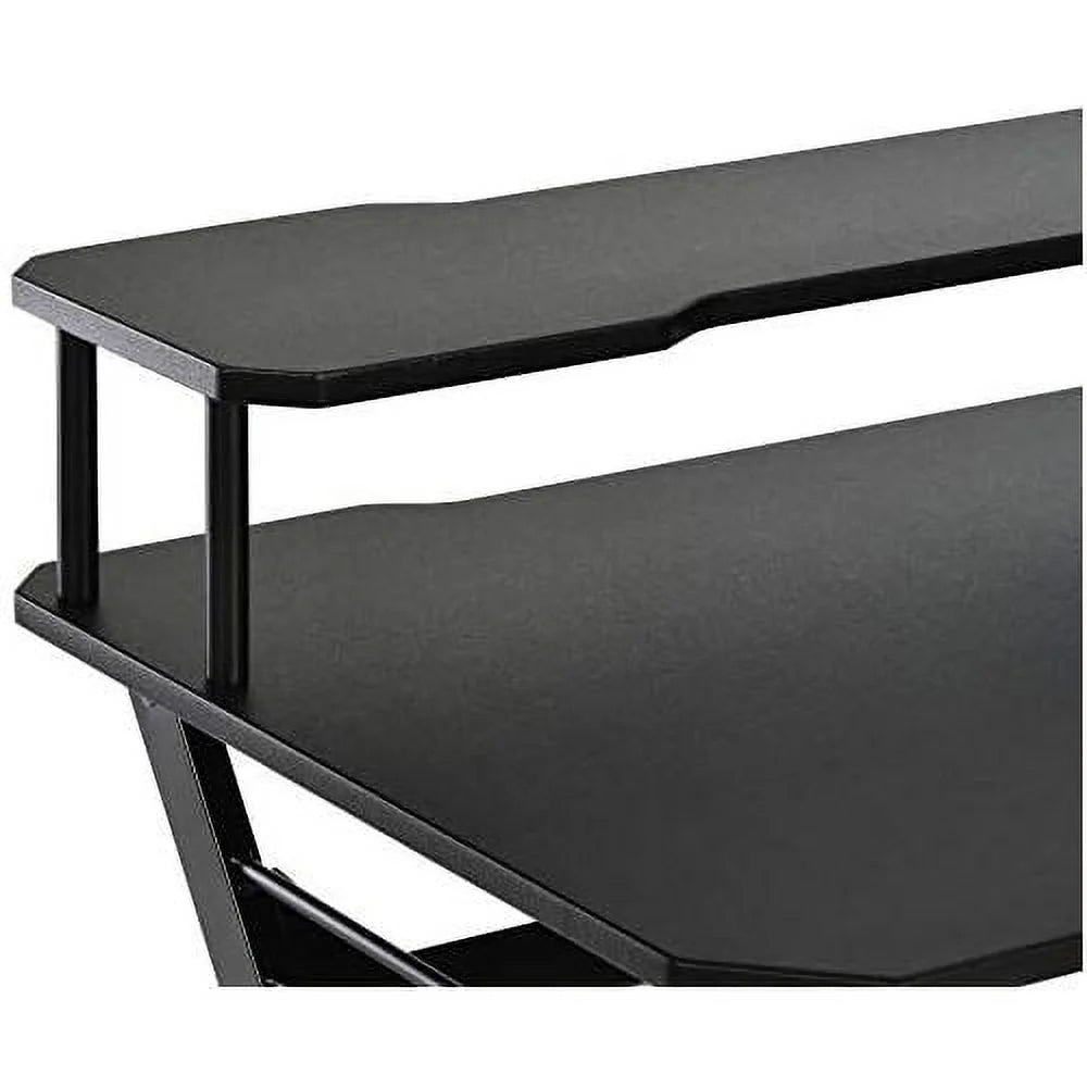 55 Inch Black Gaming Desk with Monitor Stand F5707