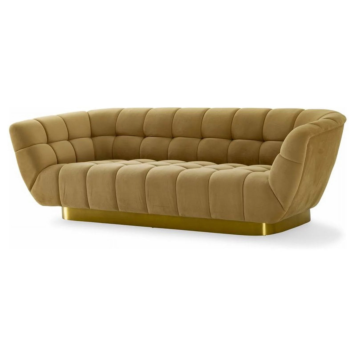 Mustard Yellow Gold Fabric Stainless Steel Sofa O235