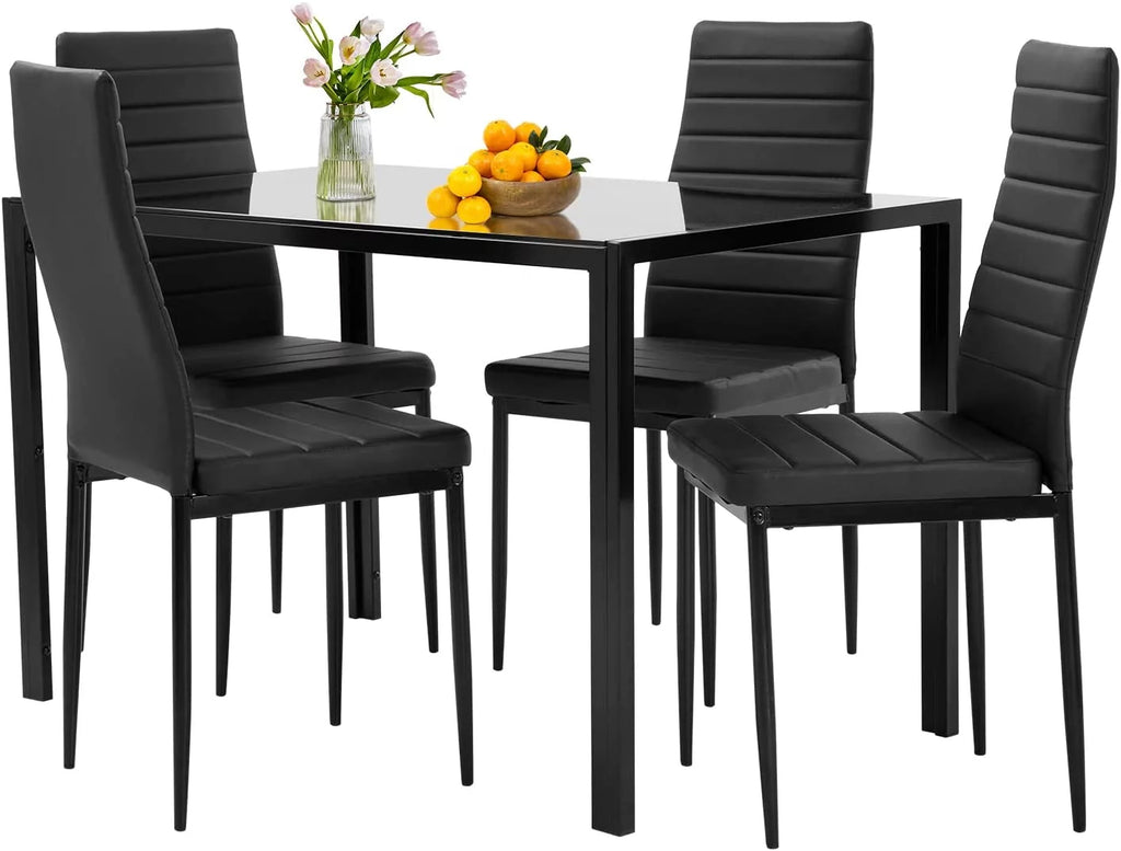 5-Piece Dining Set with 4 Upholstered Chairs C6075