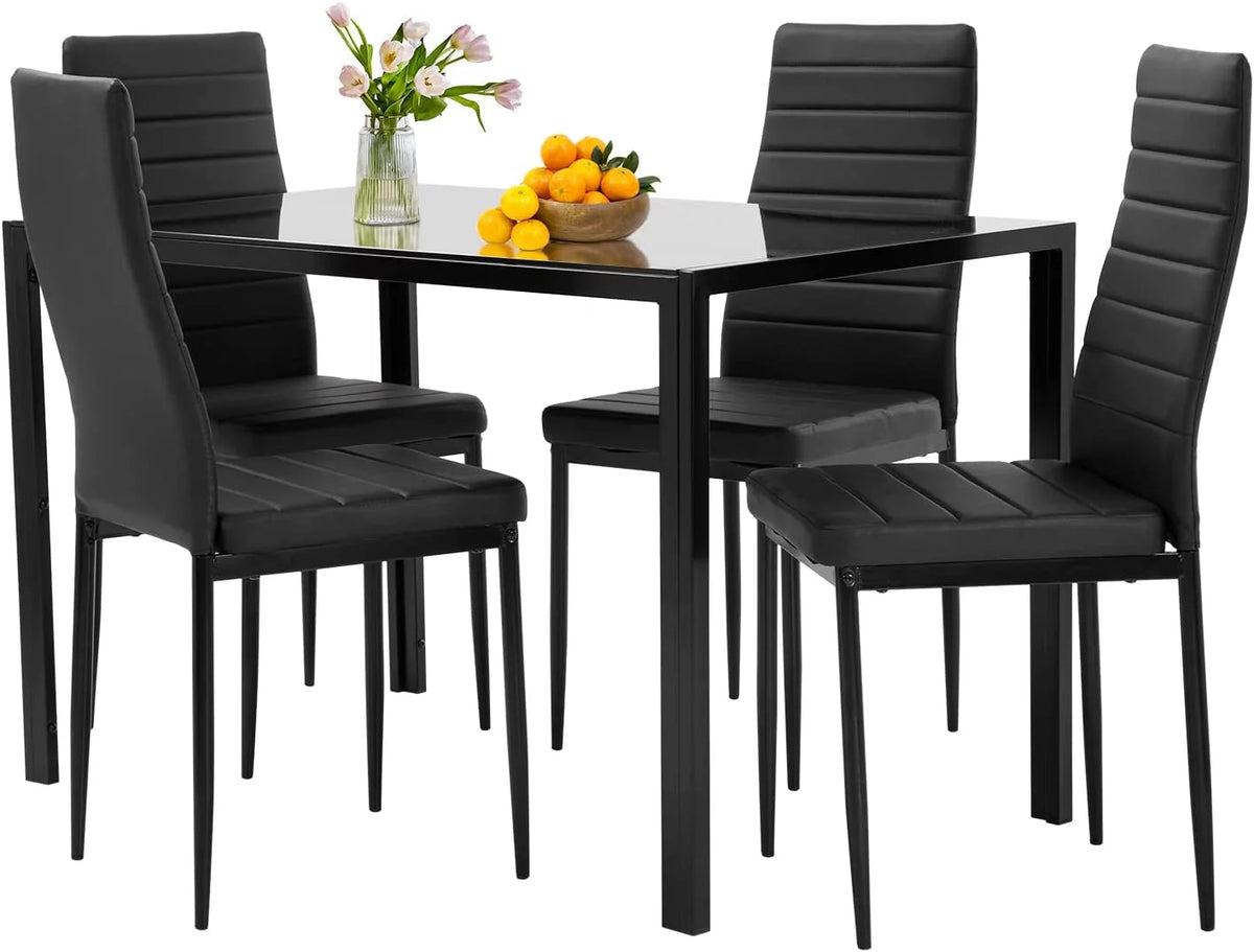 5-Piece Dining Set with 4 Upholstered Chairs C6075