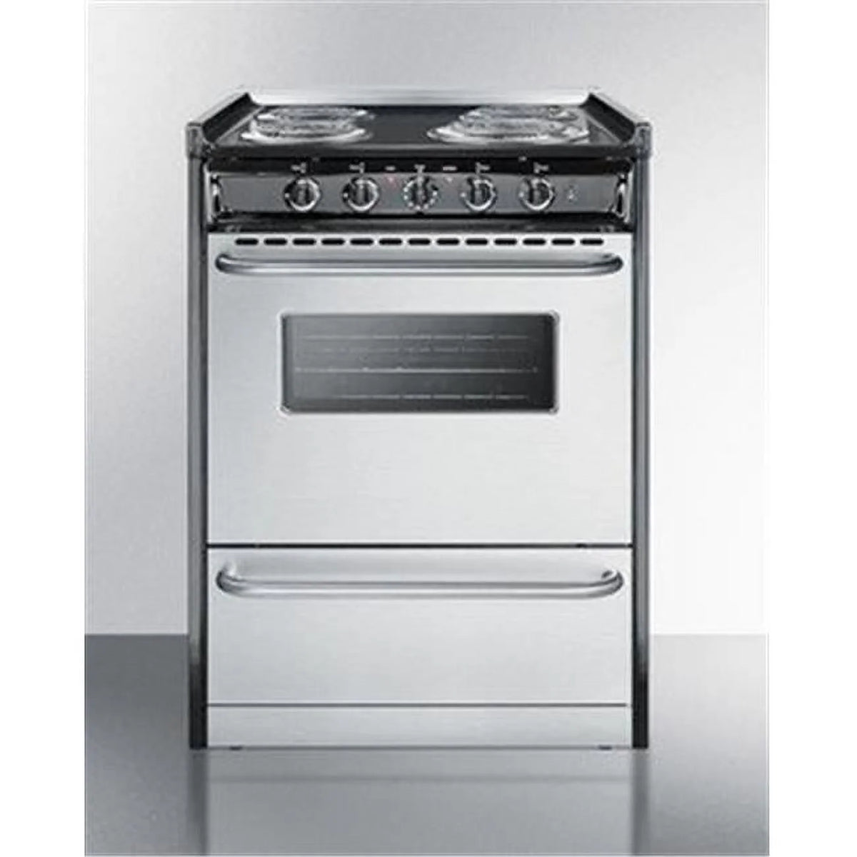 24 in. Slide-In Electric Range with Stainless Steel Doors & Black Porcelain Top W304329