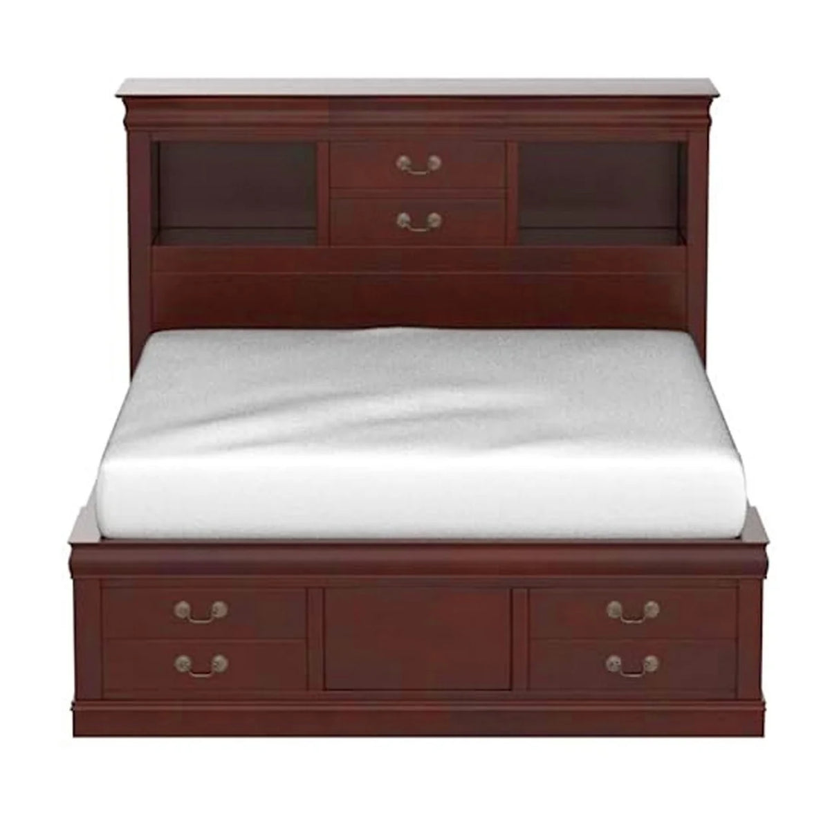 Queen Bed with Storage in Cherry A364