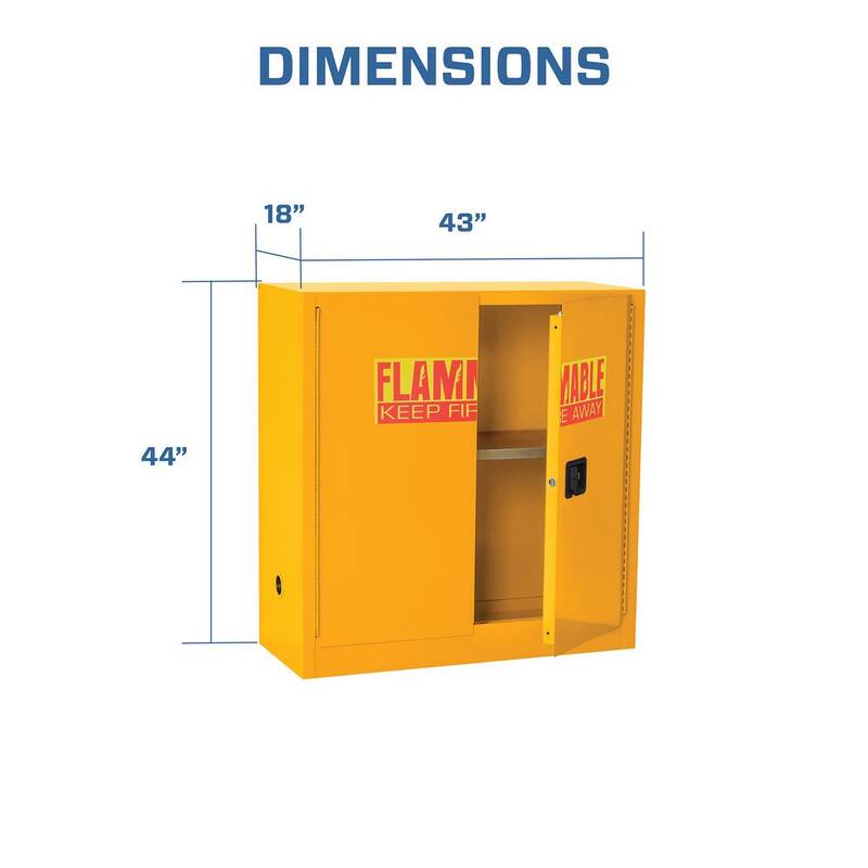 Steel Freestanding Garage Cabinet in Safety Yellow R10661