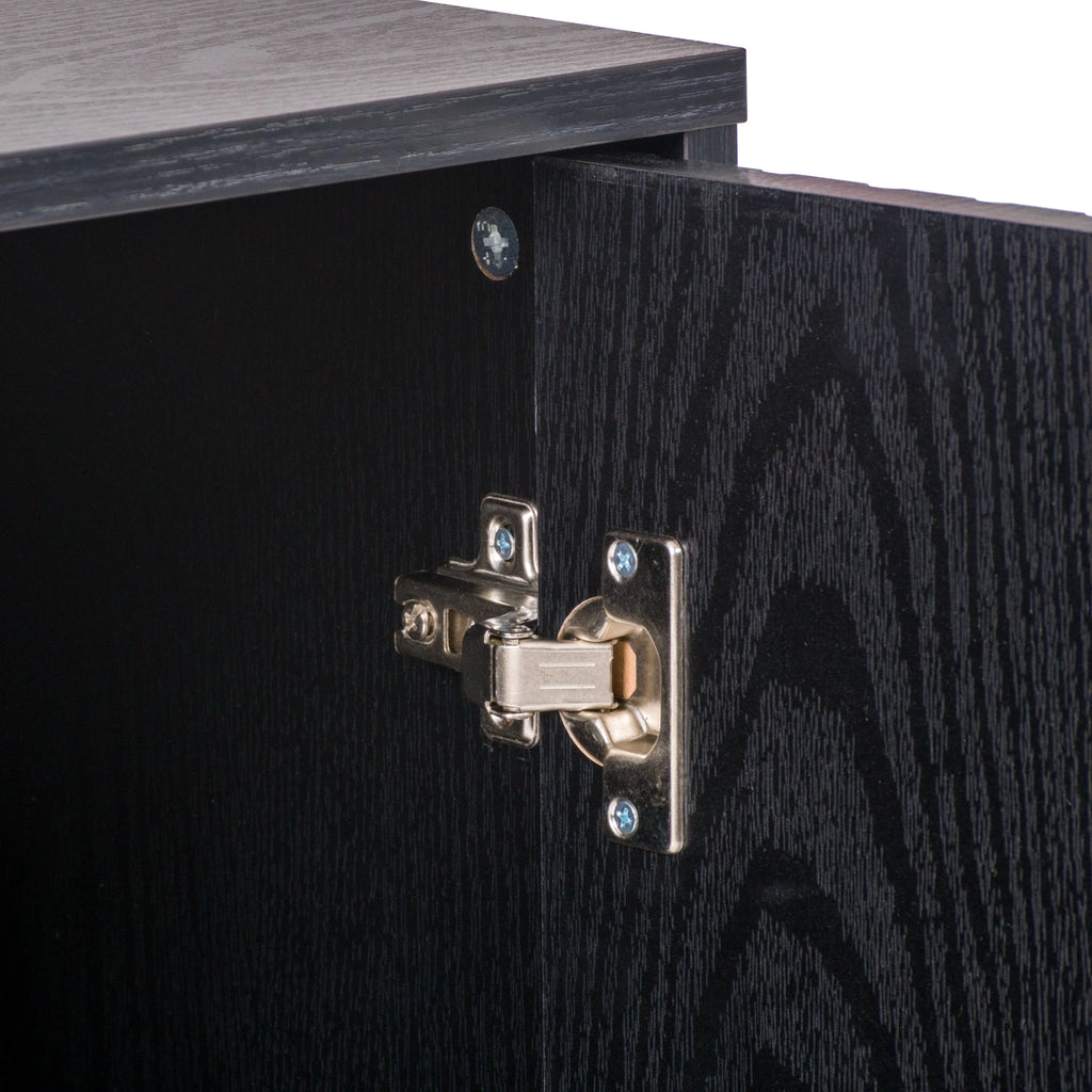 Black Fluted Engineered Wood Sideboard Buffet Z4973