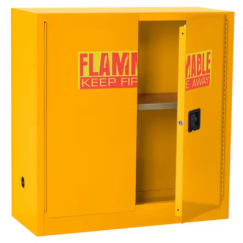Steel Freestanding Garage Cabinet in Safety Yellow R10661