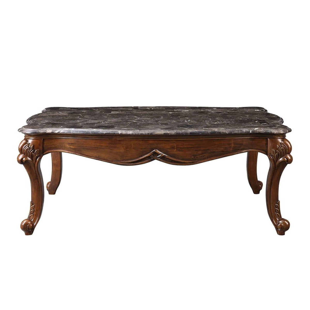 Contemporary Marble and Cherry Coffee Table K1498