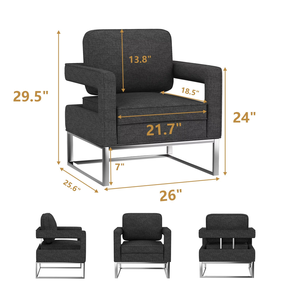 Black Upholstered Accent Chair K408977