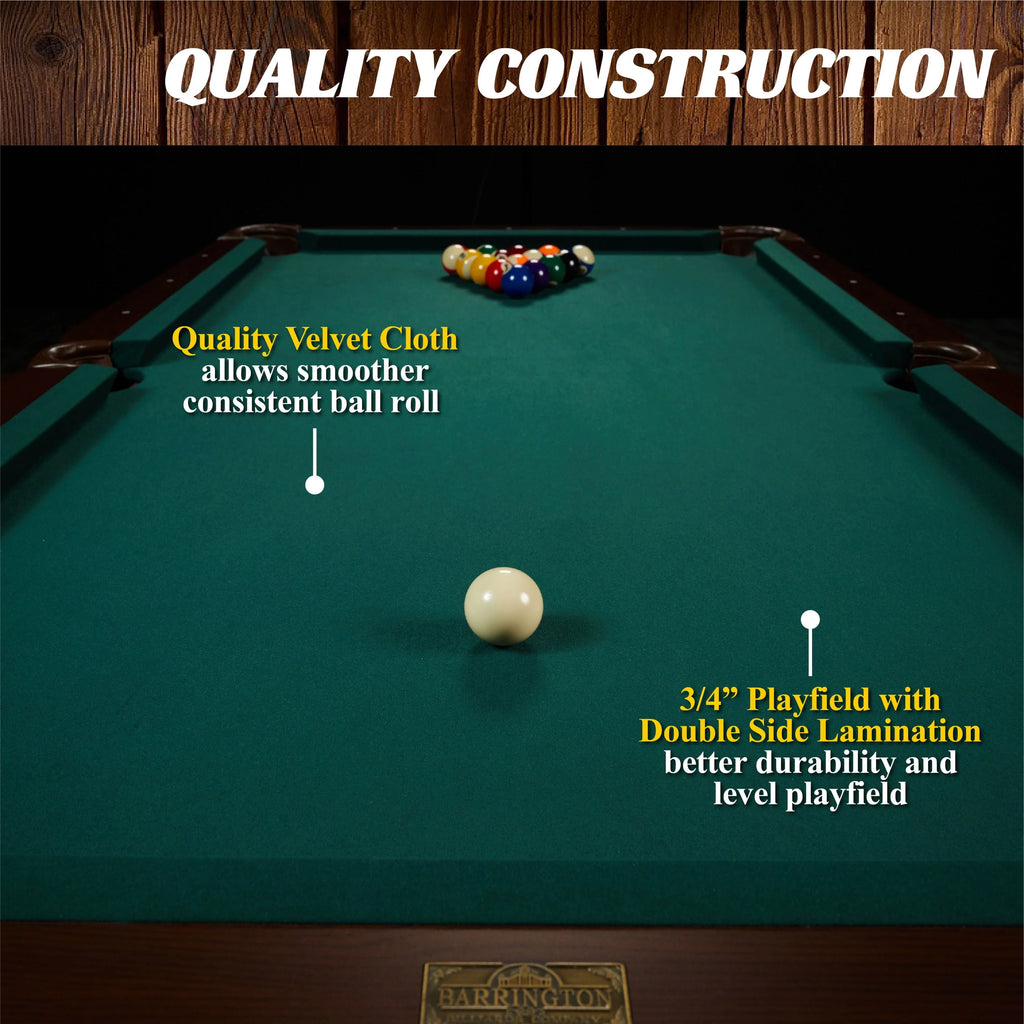 Burgundy Pool Table with Cue Rack and Dartboard Set T6739