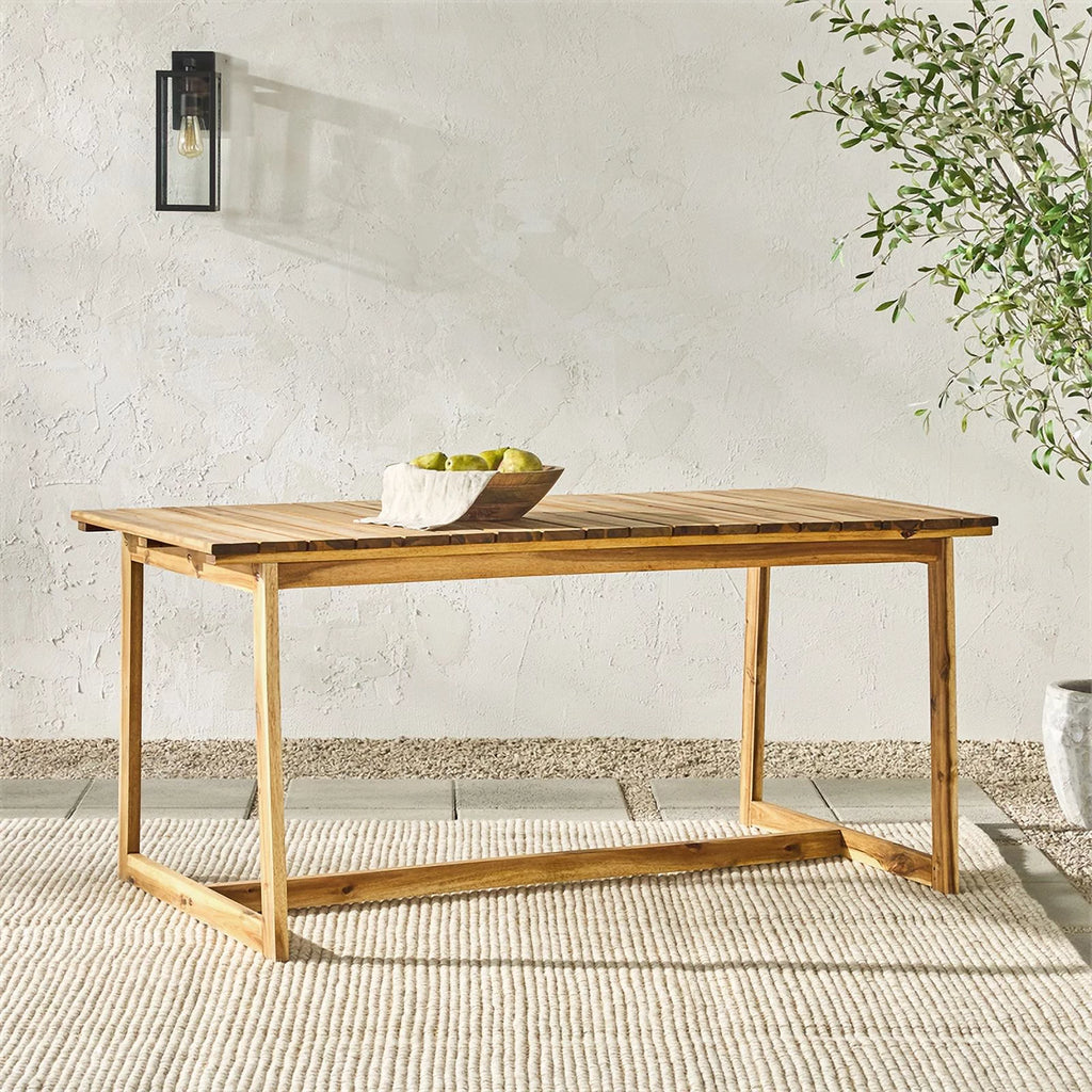 Solid Wood Outdoor Slat-Top Dining Table N93769