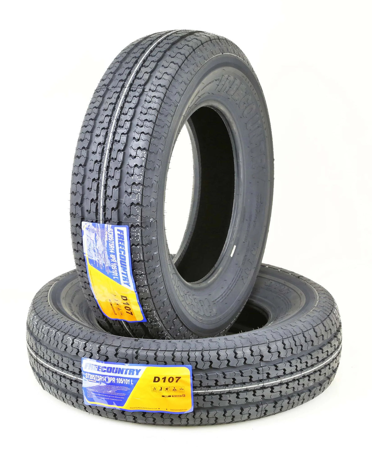 Heavy Duty Trailer Tires ST 205/75R14 8PR Load Range D Radial Set of 2 B6415