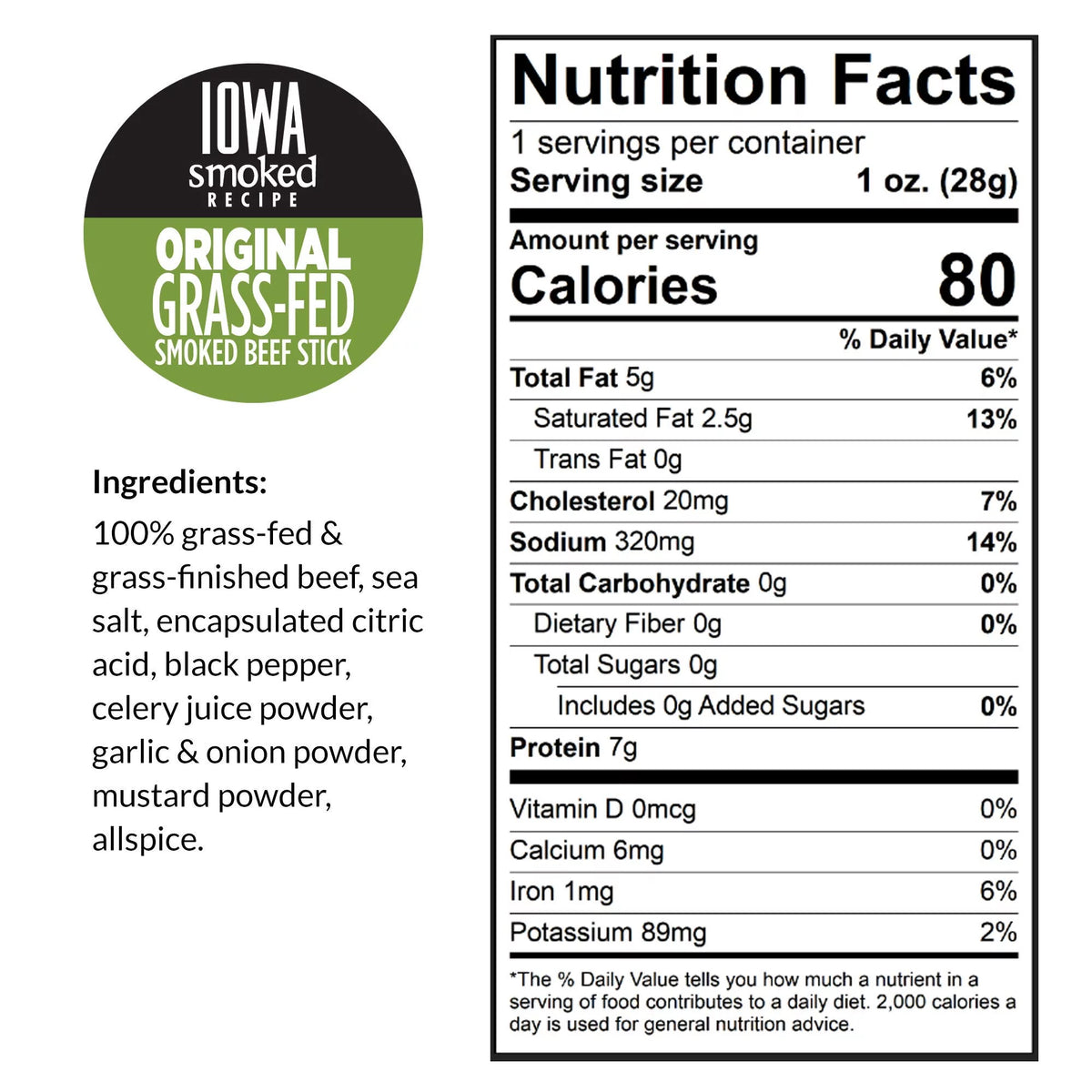 Beef Sticks No Sugar 24 Count 1 oz V418095