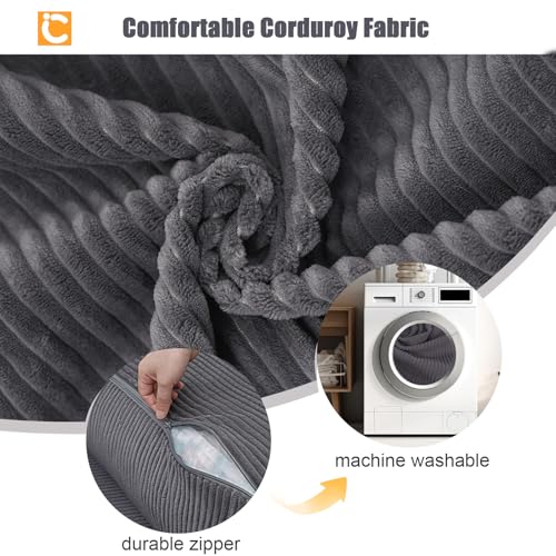 Dark Grey 4-in-1 Foldable Futon Sofa Bed D5760