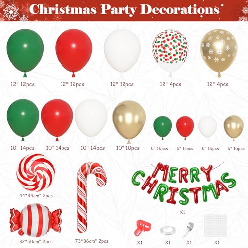 180 Pcs Christmas Balloon Arch Garland Kit J293970