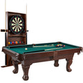 Burgundy Pool Table with Cue Rack and Dartboard Set T6739