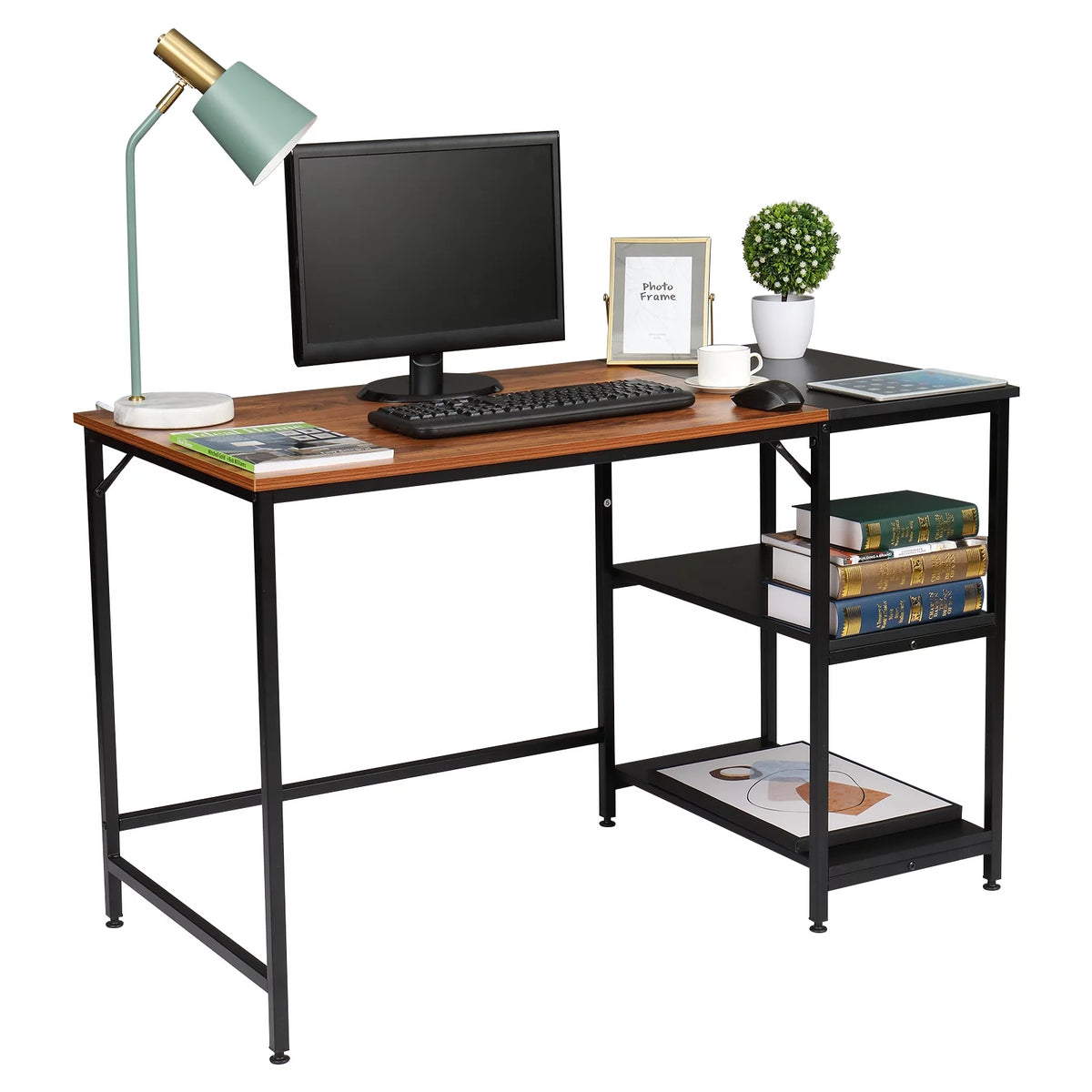 47 Inch Wooden Computer Desk with 2-Tier Storage Shelves M48620