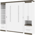 Modern Wood Full Murphy Bed with Storage Drawers in White E508824