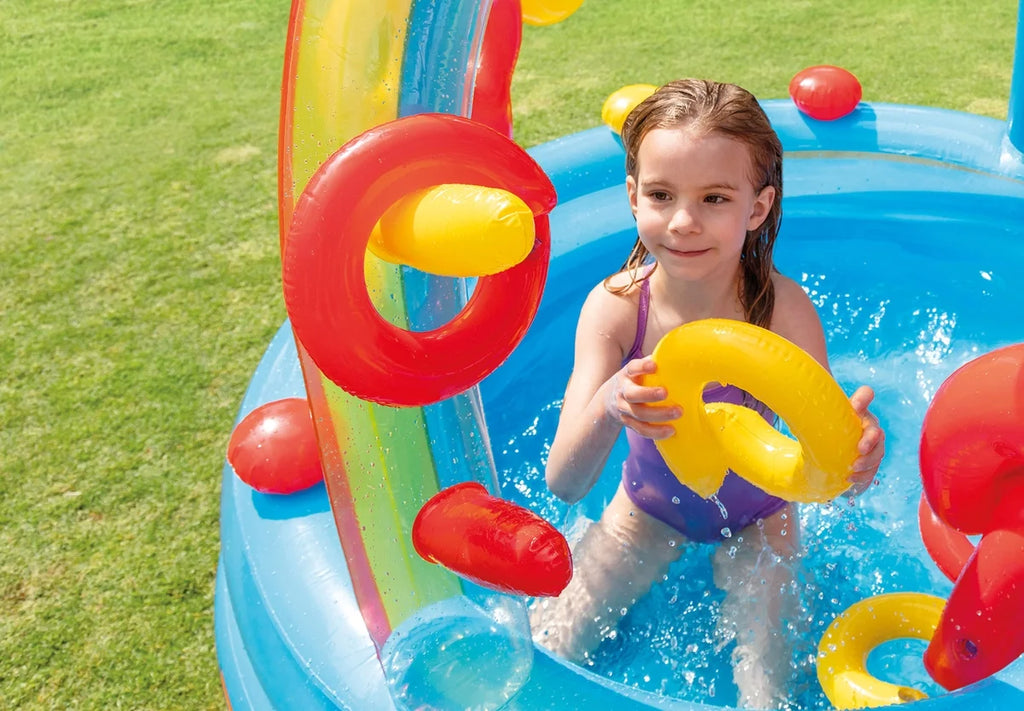 Rainbow Ring Inflatable Play Center with Slide S24753