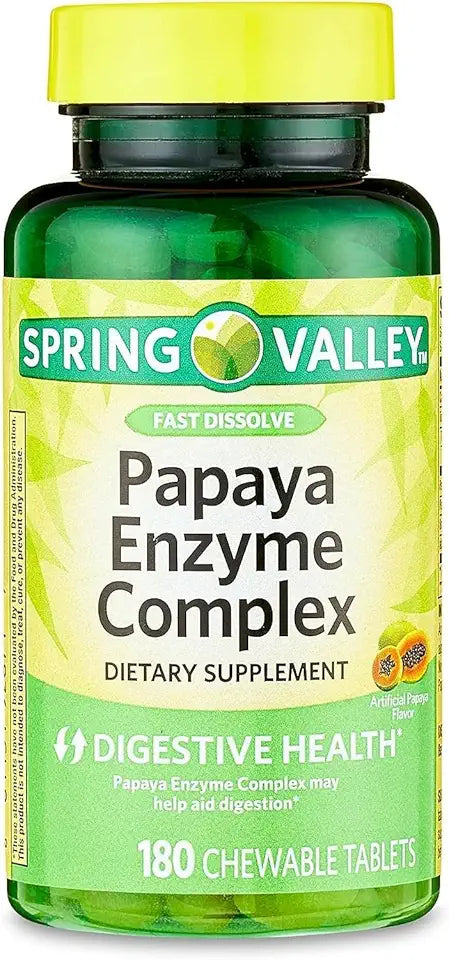 Chewable Papaya Enzyme Tablets Dietary Supplement, 180 Count A70087