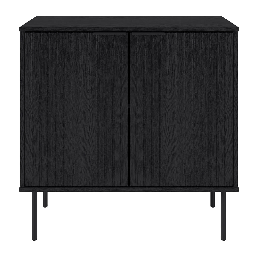 Black Fluted Engineered Wood Sideboard Buffet Z4973