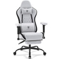 Gaming Chair with Footrest and Massage Lumbar Support Grey Black W56955