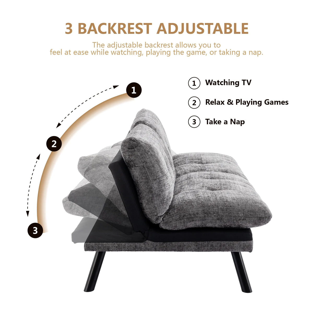 Grey Convertible Sofa Bed J303632
