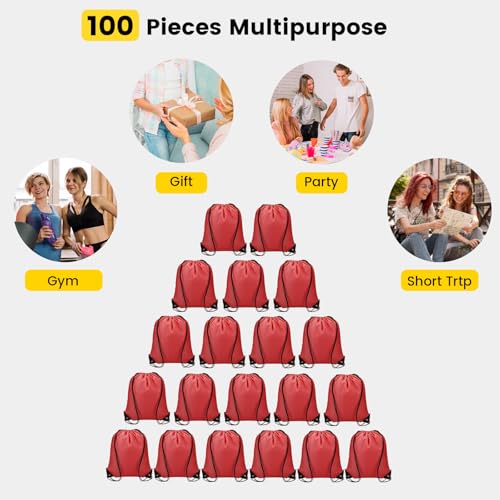 100 Pcs Lightweight Drawstring Bags Bulk Blue H68955