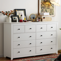 White Wood Dresser with 10 Deep Drawers R47091