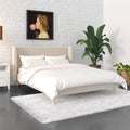 Ivory Velvet Queen Upholstered Bed I4950