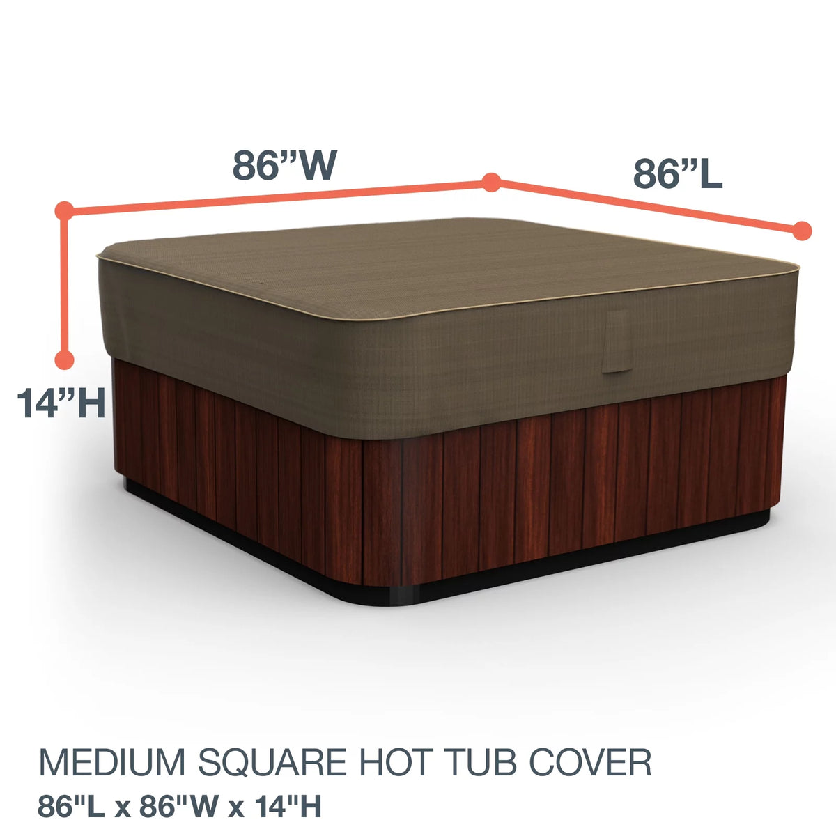 Black and Tan Square Hot Tub Cover L6471