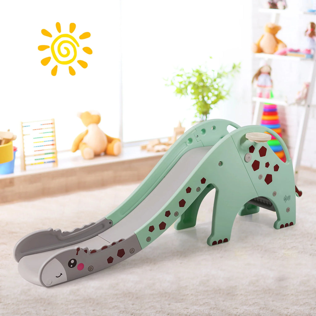 3 in 1 Kids Climber Slide Play Set with Basketball Hoop Green E93018